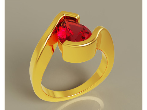 Pear shape tension style engagement ring Modello di stampa 3D