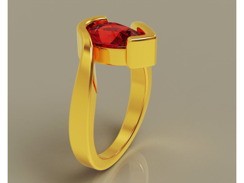 Pear shape tension style engagement ring Modello di stampa 3D