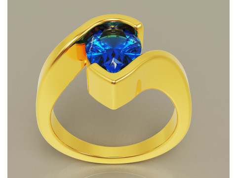 Pear shape tension style engagement ring Modello di stampa 3D