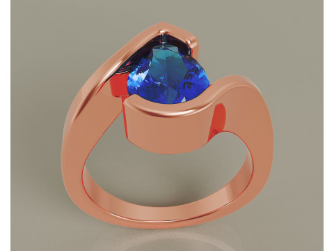 Pear shape tension style engagement ring Modello di stampa 3D