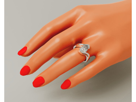 Pear shape tension style engagement ring Modello di stampa 3D