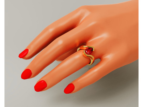 Pear shape tension style engagement ring Modello di stampa 3D