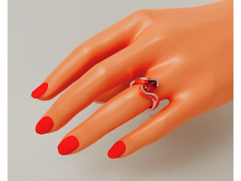 Pear shape tension style engagement ring Modello di stampa 3D