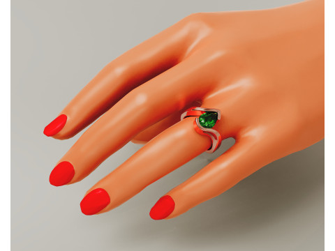 Pear shape tension style engagement ring Modello di stampa 3D