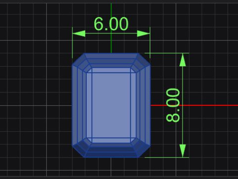 Half bezel set emerald cut solitaire ring 3D Print Model