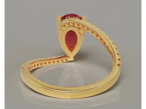 Pear shape hidden halo bypass engagement ring 3D Print Model