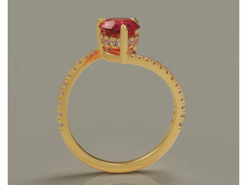 Pear shape hidden halo bypass engagement ring 3D Print Model