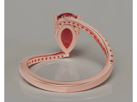 Pear shape hidden halo bypass engagement ring 3D Print Model