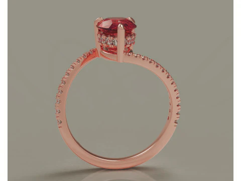 Pear shape hidden halo bypass engagement ring 3D Print Model