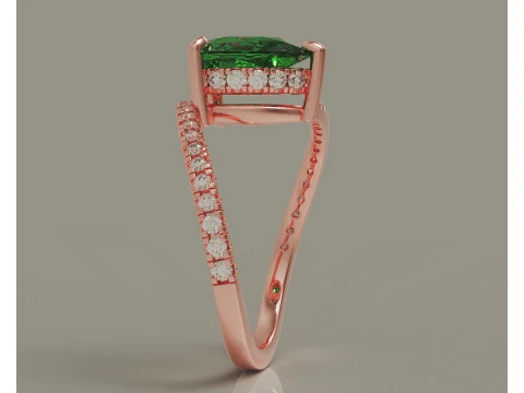 Pear shape hidden halo bypass engagement ring 3D Print Model