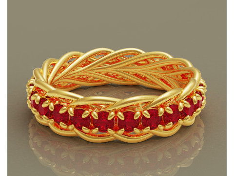 Prong set diamond intertwined eternity ring 3Dプリントモデル