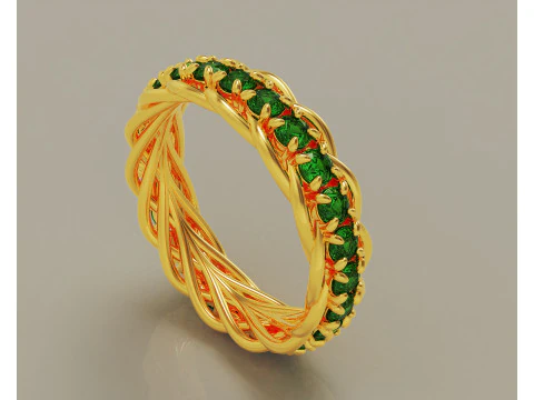 Prong set diamond intertwined eternity ring 3D Print Model