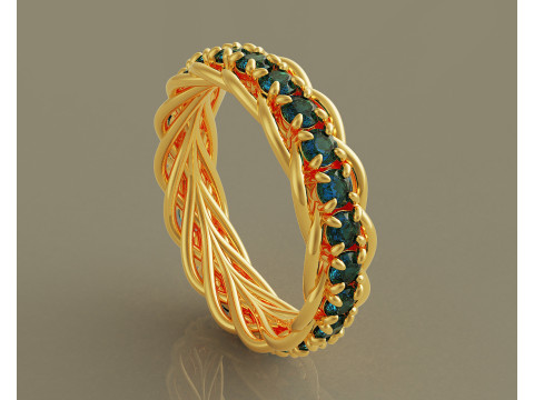 Prong set diamond intertwined eternity ring 3D 프린트 모델