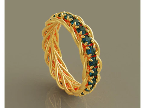 Prong set diamond intertwined eternity ring 3D Print Model