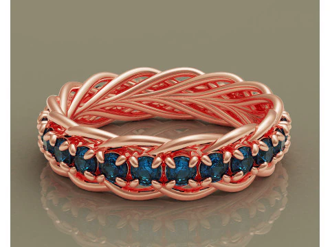 Prong set diamond intertwined eternity ring 3D Print Model