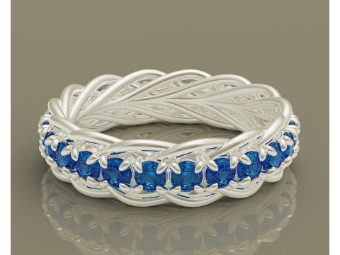 Prong set diamond intertwined eternity ring 3D 프린트 모델