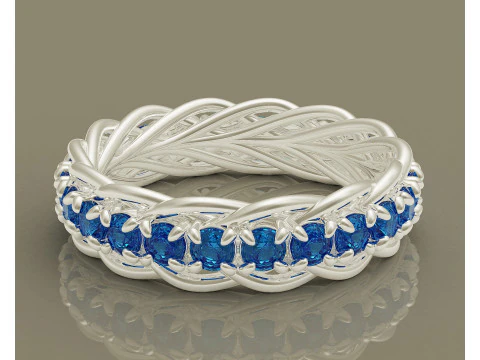 Prong set diamond intertwined eternity ring 3D Print Model