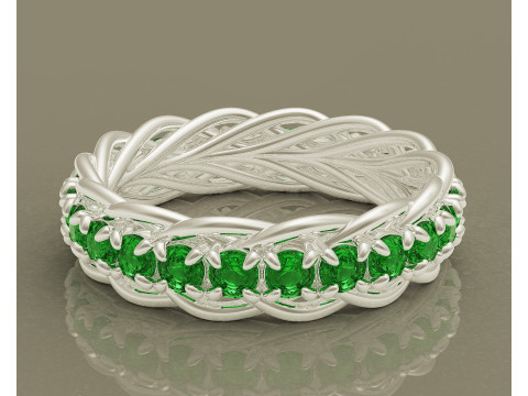 Prong set diamond intertwined eternity ring 3D 프린트 모델