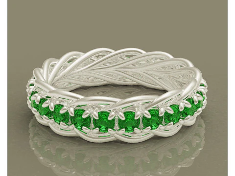 Prong set diamond intertwined eternity ring 3D Print Model
