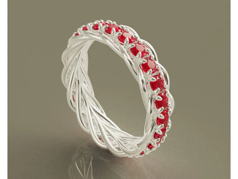 Prong set diamond intertwined eternity ring 3D Print Model