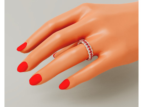 Prong set diamond intertwined eternity ring 3D 프린트 모델