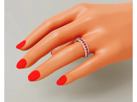 Prong set diamond intertwined eternity ring 3D Print Model