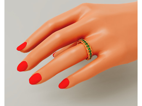 Prong set diamond intertwined eternity ring 3D 프린트 모델