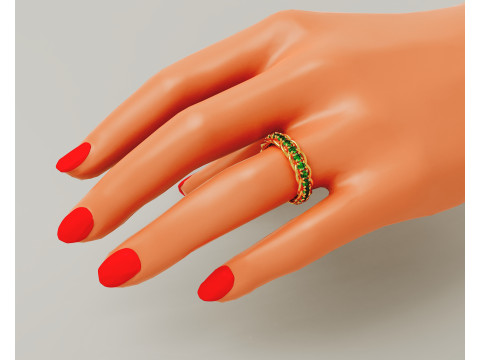 Prong set diamond intertwined eternity ring 3D 프린트 모델