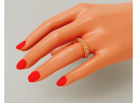Prong set diamond intertwined eternity ring 3D 프린트 모델
