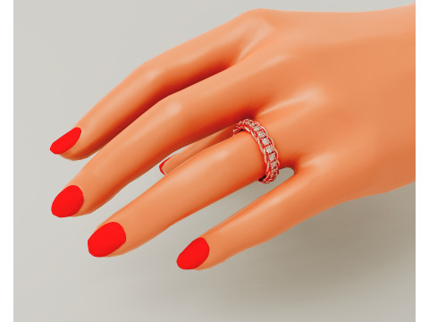 Prong set diamond intertwined eternity ring 3D 프린트 모델