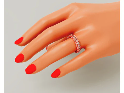 Prong set diamond intertwined eternity ring 3D Print Model