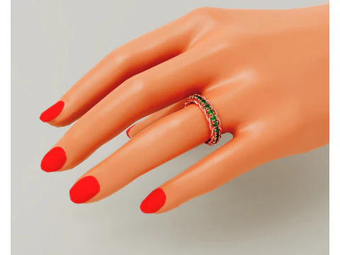 Prong set diamond intertwined eternity ring 3D Print Model