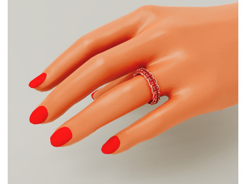Prong set diamond intertwined eternity ring 3D 프린트 모델