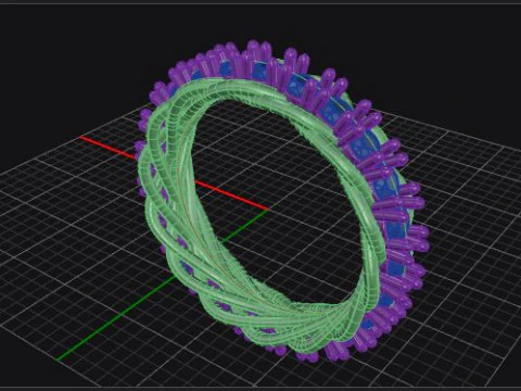Prong set diamond intertwined eternity ring 3D Print Model