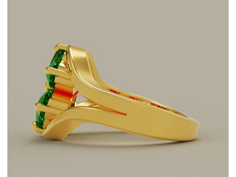 Heart shape diamond flower ring 3D Print Model