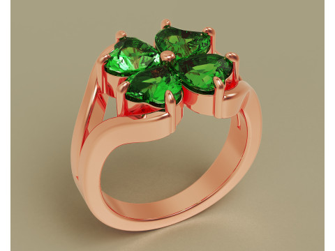 Heart shape diamond flower ring 3Dプリントモデル