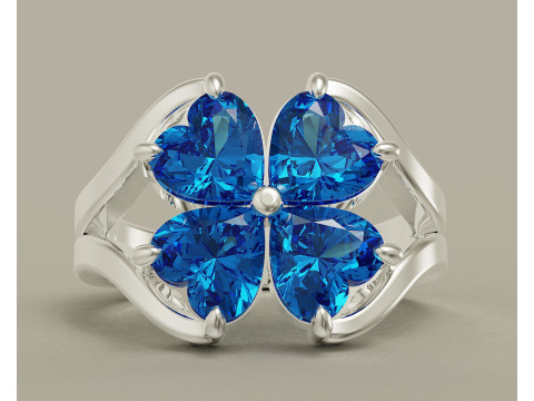 Heart shape diamond flower ring 3Dプリントモデル