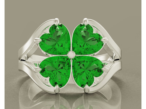 Heart shape diamond flower ring 3Dプリントモデル