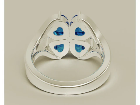 Heart shape diamond flower ring 3D Print Model