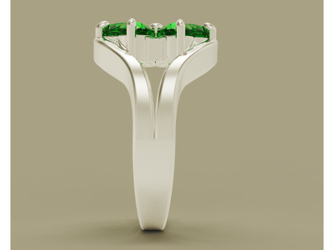 Heart shape diamond flower ring 3Dプリントモデル