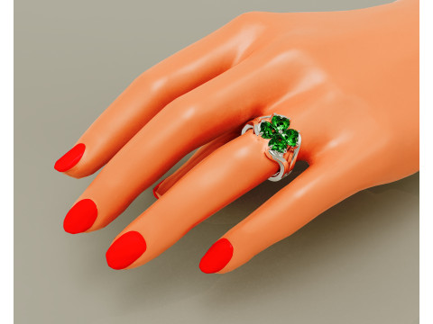 Heart shape diamond flower ring 3Dプリントモデル