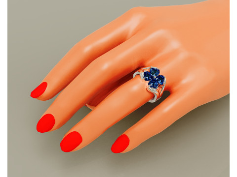 Heart shape diamond flower ring 3Dプリントモデル