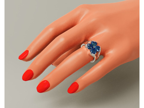 Heart shape diamond flower ring 3Dプリントモデル