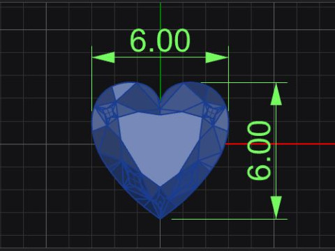 Heart shape diamond flower ring 3Dプリントモデル