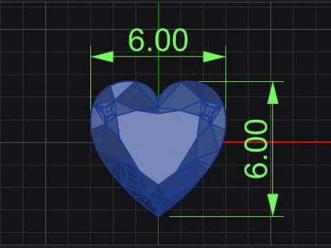 Heart shape diamond flower ring 3D Print Model