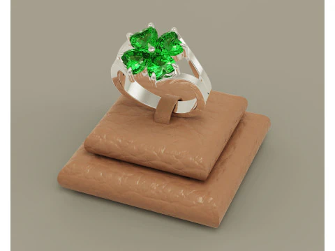 Heart shape diamond flower ring 3D Print Model