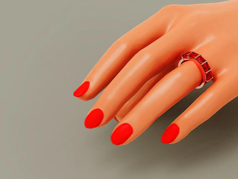 Bar set princess cut diamond 5 stone engagement ring 3D Print Model