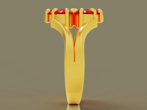 Pear shape diamond flower ring 3Dプリントモデル
