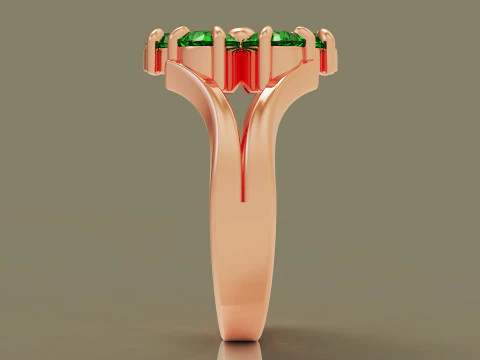 Pear shape diamond flower ring 3D Print Model