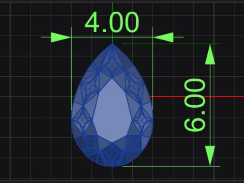 Pear shape diamond flower ring 3Dプリントモデル